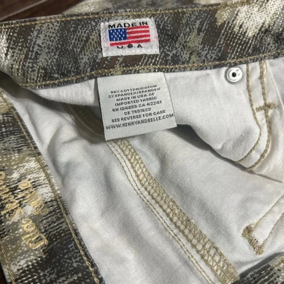 Henry & Belle Lila Skinny Ankle Jeans Size 31 Ikat Abstract Print Made in USA - Picture 2 of 4